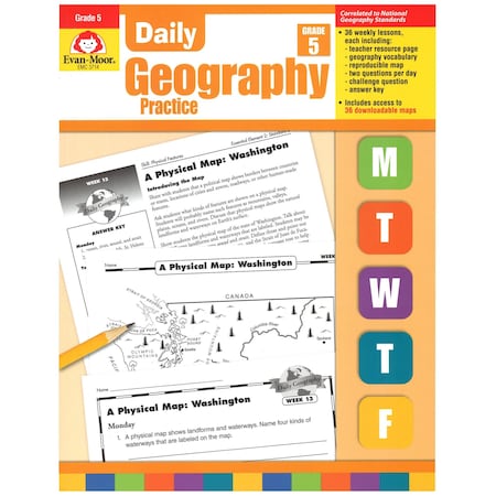 Evan-Moor Educational Publishers Daily Geography Practice Book, Teacher Edition, Grade 5 3714